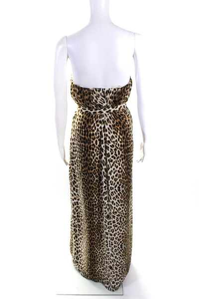 Twelfth Street by Cynthia Vincent Women's Leopard Print Maxi Dress Beige Size 6