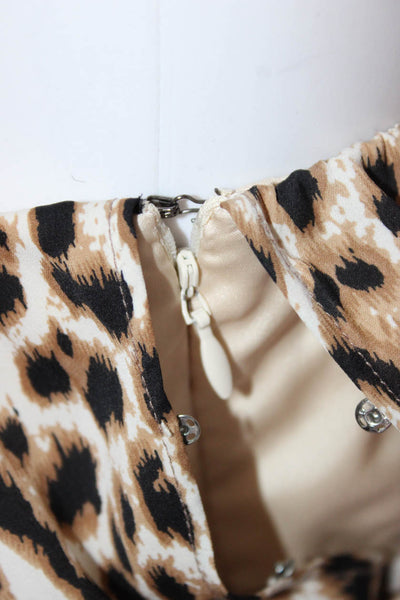 Twelfth Street by Cynthia Vincent Women's Leopard Print Maxi Dress Beige Size 6
