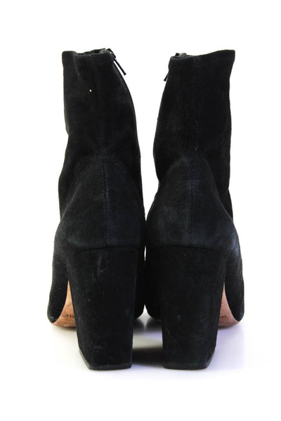 Loeffler Randall Women's Suede Pointed Block Heel Ankle Booties Black Size 9