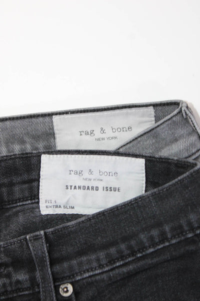 Rag & Bone Womens Fit 2 Extra Slim Jeans Black Cotton Size 28 Lot 2