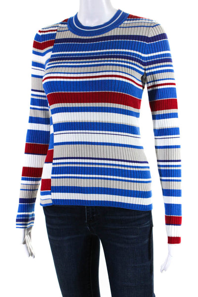 Rag & Bone Womens Striped Ribbed Sweater Multi Colored Cotton Size Small