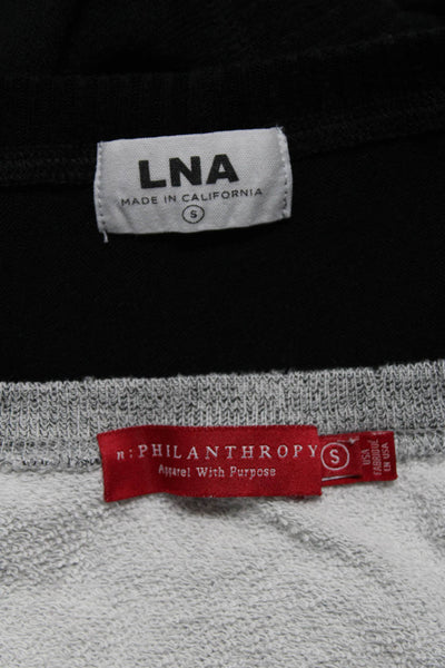 Philanthropy LNA Womens Distressed Tied Sweatshirts Gray Black Size S Lot 2