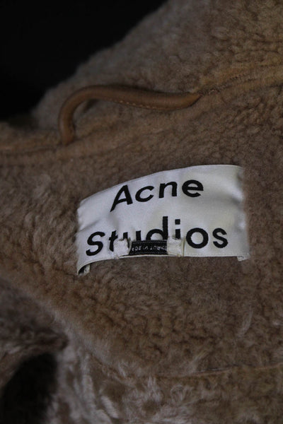 ACNE Studios Womens Shearling Full Zipper Jacket Brown Size 32