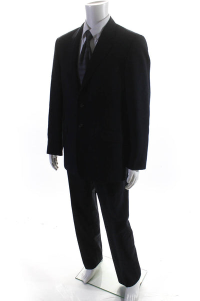 Paul Smith Mens Wool Buttoned Collared Blazer Pants Set Navy Size EUR42