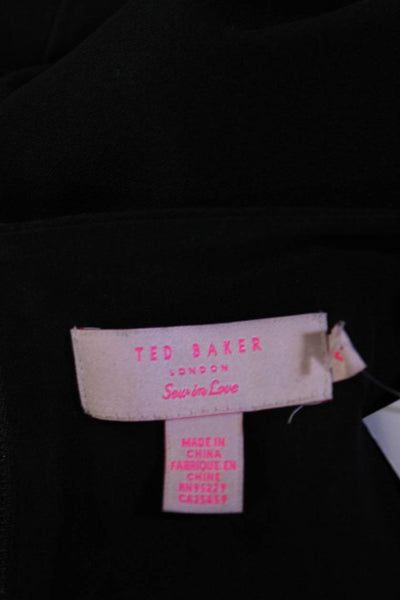 Ted Baker Womens Jeweled Sleeveless Back Zipped Midi Shift Dress Back Size 4