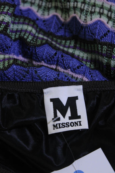 M Missoni Womens Scoop Neck Knit Striped Dress Purple Green Size IT 48