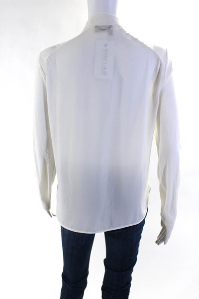 The Kooples Women's Collar Long Sleeves Button Down Shirt White Size M