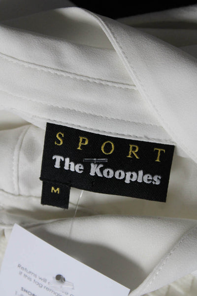 The Kooples Women's Collar Long Sleeves Button Down Shirt White Size M