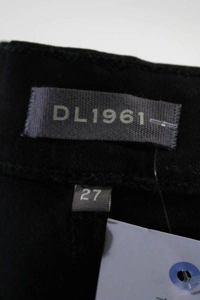 DL 1961 Womens Buttoned Zipped Slip-On Bootcut Leg Pants Black Size EUR27