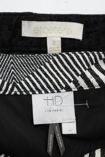 HD In Paris Etcetera Womens Printed Skirt Straight Leg Pants Black 2 XSP Lot 2