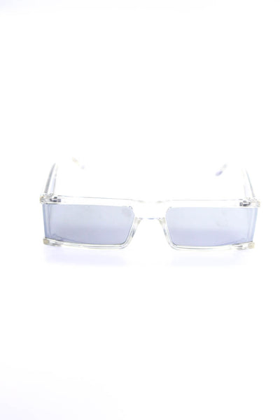 Carolina Lemke Womens CL81053 Mirrored Transparent Rectangular Sunglasses