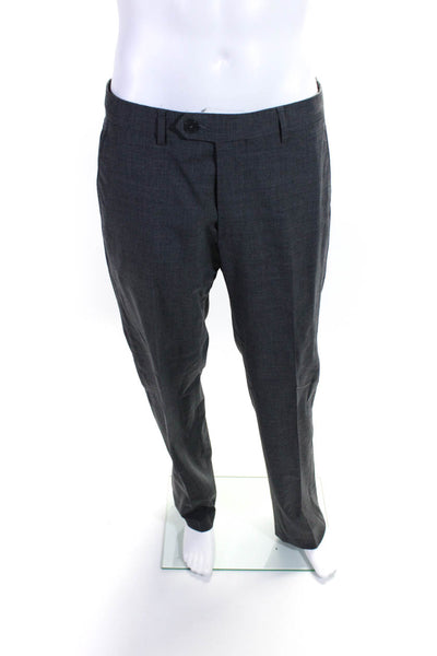 Club Monaco Mens Dark Gray Wool Pleated Straight Leg Dress Pants Size 33