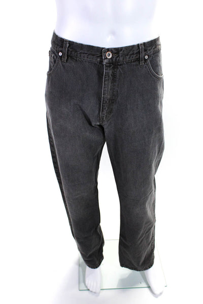 Alberto Mens Gray Cotton Straight Leg Denim Jeans Size 54
