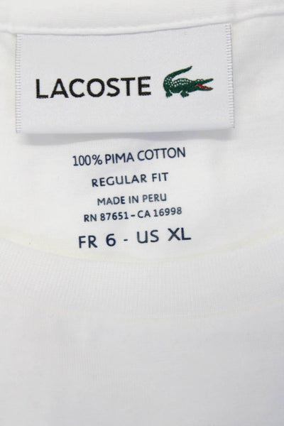 Lacoste Womens Floral Logo Tee Shirts White Blue Black Size 2XS XL Lot 2