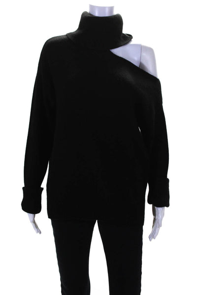 Paige Women's Turtleneck Long Sleeves Cut-Out Pullover Sweater Black Size S