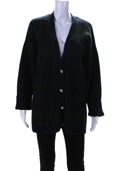 Rails Women's Long Sleeves Button Down Pockets Plaid Cardigan Sweater Size M