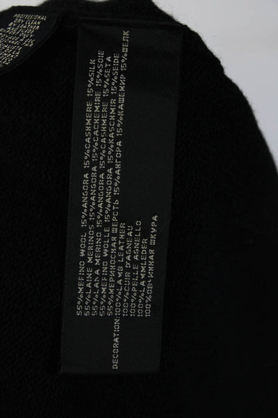 Ralph Lauren Black Label Womens Knit Turtleneck Sweater Dress Black Wool Small