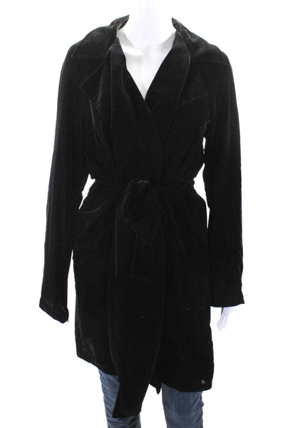 Bailey 44 Womens Long Belted Velvet Jacket Robe Black Size Small