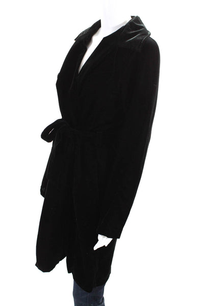 Bailey 44 Womens Long Belted Velvet Jacket Robe Black Size Small