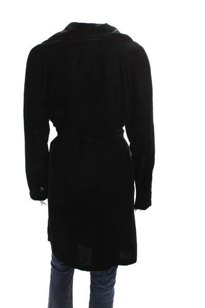 Bailey 44 Womens Long Belted Velvet Jacket Robe Black Size Small