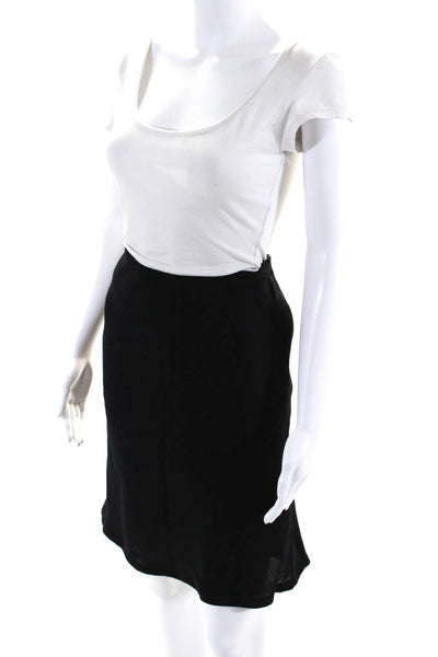 Escada Womens 100% Wool Knee Length Zippered Side A Line Skirt Black Size 36