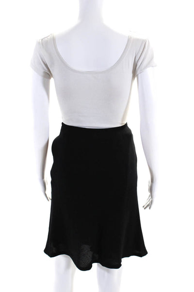 Escada Womens 100% Wool Knee Length Zippered Side A Line Skirt Black Size 36