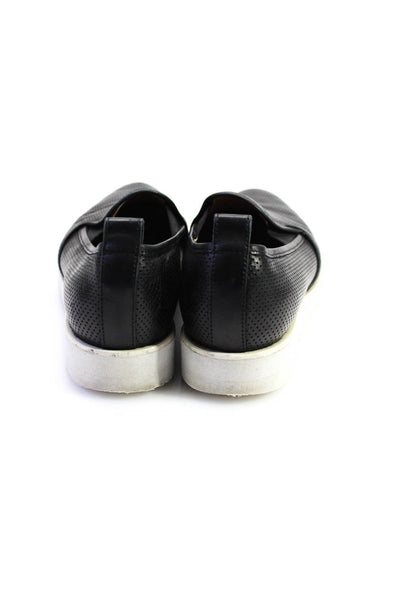 Everlane Womens Almond Toe Slip On Elastic Flat Loafers Black White Size 9.5