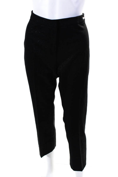 Cop Copine Womens Glitter Print Hook & Eye Flat Front Tapered Pants Black Size M