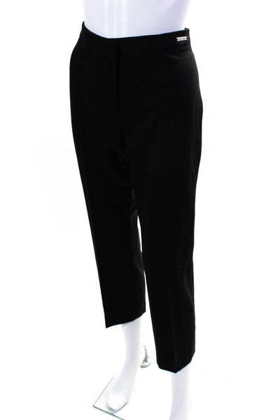 Cop Copine Womens Glitter Print Hook & Eye Flat Front Tapered Pants Black Size M