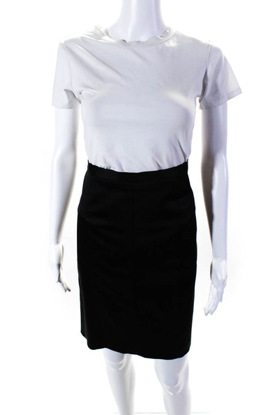 BCBG Max Azria Womens Knee Length Satin Pencil Skirt Black Size 8