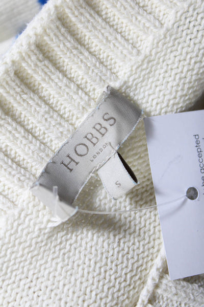 Hobbs London Women's Cotton Long Sleeve Boat Neck Striped Sweater White Size S