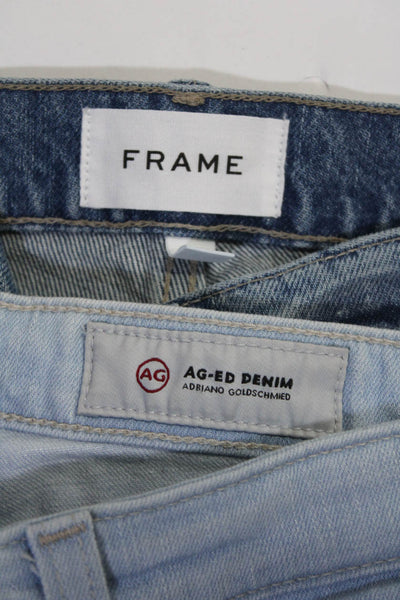 Frame AG Adriano Goldschmied Womens Distress Skinny Jeans Blue Size 26 27 Lot 2