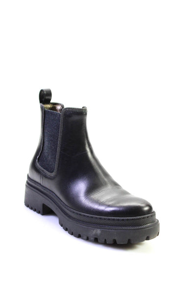 Brunello Cucinelli Womens Monili Bead Lug Sole Ankle Boots Black Leather Sz 37 7
