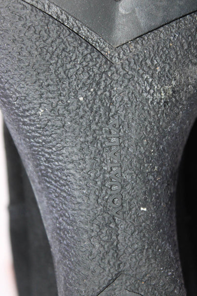 Aquatalia Womens Side Zip Wedge Heel Knee High Boots Black Suede Size 8.5