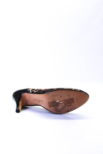 Taryn Rose Womens Leopard Print Patent Leather Trim Pumps Brown Black Size 8.5M