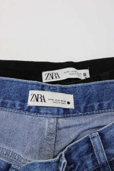 Zara Women's High Rise Straight Leg Denim Jeans Black Size 10 8, Lot 2