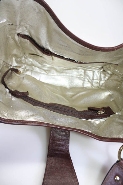 Michael Michael Kors Women's Straw Leather Trim Shoulder Bag Beige Size M