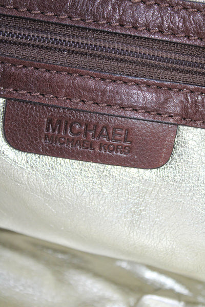 Michael Michael Kors Women's Straw Leather Trim Shoulder Bag Beige Size M