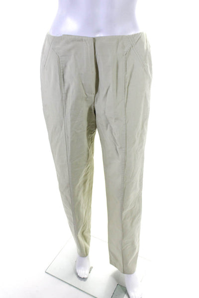 Chado Ralph Rucci Womens High Rise Relaxed Straight Leg Pants Light Green Size 8