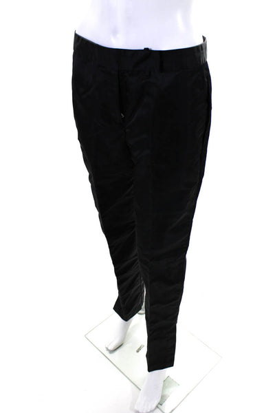 Remain Womens High Rise Flat Front Slim Straight Slit Ankle Pants Black Size 6