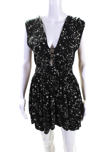 Stillwater Womens Star Spotted V Neck A Line Tank Dress Black White Size XS