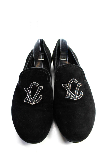 Louis Vuitton Womens Suede Slide On Casual Loafers Black Size 38 8