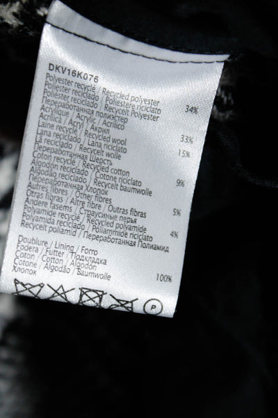 Gerard Darel Womens Houndstooth Print Short Shirt Jacket Black White Size 36