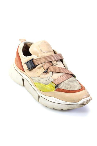 Chloe Womens Nude Terracotta Platform Athletics Sneakers Shoes Size 9