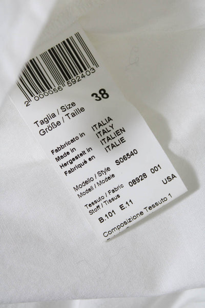 Peserico Womens Beaded Dolman Sleeve Cuban Collar Shirt Blouse White Size IT 38
