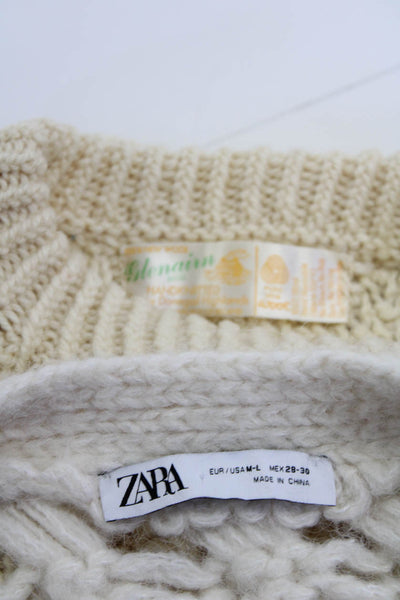 Glenairn Zara Womens Sweaters Tops Ivory Size M Lot 2