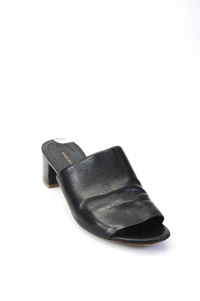 Mansur Gavriel Womens Leather Slide On Sandal Heels Black Size 37 7