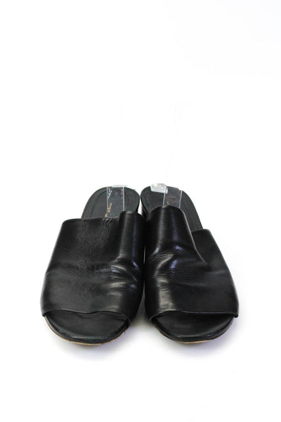 Mansur Gavriel Womens Leather Slide On Sandal Heels Black Size 37 7
