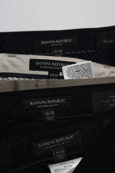 Banana Republic Mens Hook & Eye Tapered Dress Pants Black Size EUR30 31 Lot 4