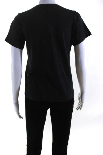 Veronica Beard Women's Cotton Short Sleeve V-Neck T-shirt Gray Size XS